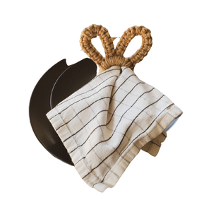 Accessoires de vaisselle faits à la main tressé toile de jute mariage coton macramé serviette boucles support anneau Boho maison salle à manger - Product Image 4