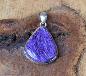 El Mejor Regalo de Boda para Chicas, Colgante de Plata de Ley 925 con Baño de Rodio y Piedra Preciosa Charoita - Product Image 3