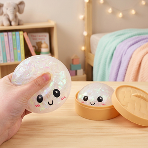 Cute Glittery Dumpling Squishy Toy Pinch Family Stress-relief Compression Toy Colorful Baozi EVA TPR <b>Mini</b> Soft - Product Image 3