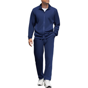 Ensemble de survêtement personnalisé en polyester et élasthanne 320GSM pour homme, coupe ajustée, sweat-shirt à capuche et pantalon de jogging, vert olive uni, logo imprimé à l'écran, tenue d'entraînement - Product Image 1