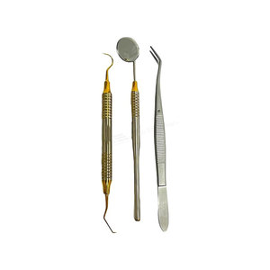 Kit d'examen dentaire 3 pièces : 1 pince collégiale manuelle, 1 manche de miroir, 1 sonde – Kit d'hygiène pour étudiants – Instruments dentaires - Product Image 6