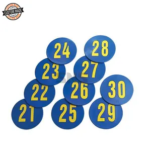 Fornitore indiano di marcatori Spot rotondi numerati in PVC per allenamento sportivo di buona qualità (Set di 30 pezzi) a prezzo competitivo