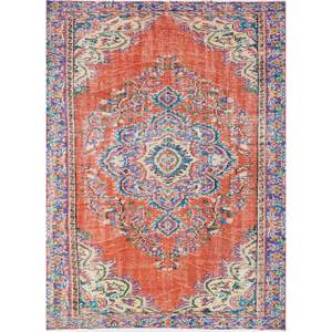 Alfombras de Lana Anudadas a Mano de Gran Tamaño, Diseño de Medallón Rojo y Naranja, para Sala de Estar o Pasillo - Pae-2676 - Product Image 1