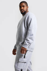 Vente en gros Ensemble de survêtements en molleton de coton pour hommes personnalisés, pulls, sweatshirts et pantalons de survêtement cargo, vêtements de détente vierges de haute qualité - Product Image 4