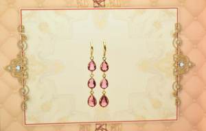 Boucles d'oreilles pendantes en tourmaline rose, pierre de naissance d'octobre, bijoux en pierres précieuses faits à la main, argent 925 plaqué or 14 carats - Product Image 6