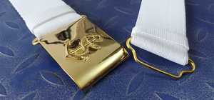 2025 Custom Brass Buckle Duty Stable Belt with <b>Gold</b> Logo White Waist Belt for Personal Defense Equipment-OEM/ODM Customized - Product Image 2