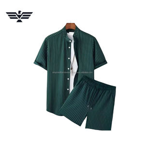 Conjunto de camisa y pantalones cortos hawaianos de verano para hombre – Traje informal de playa con estampado personalizado de 2 piezas - Product Image 6