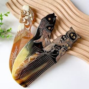 STYLING NATURAL CUSTOMIZED HANDMADE HORN <b>COMB</b> with Fine and <b>Wide</b> Teeth Handmade Buffalo Horn <b>Comb</b> for Hair Styling - Product Image 3