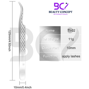 High Quality With Custom Textured Curved Tip Extension Tweezers Fine Tip Premium Quality Eyelash Grafted Tweezers - Product Image 2