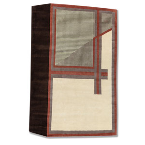 Alfombra de Lana Aiwl-3065 con Patrón Geométrico Clásico, Grande, 9x12, Anudada a Mano, Roja y Naranja, para el Hogar, Rectangular, para Pasillo - Product Image 1