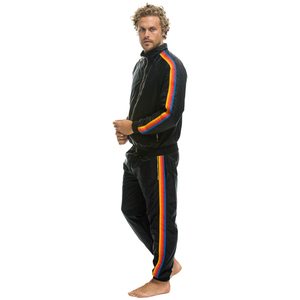 Ensemble de survêtement coupe-vent élégant pour homme, streetwear, uni, imperméable, coupe-vent, ensemble athlétique, veste zippée intégrale, pantalon élastique pour la salle de sport - Product Image 2