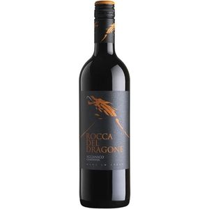 Vino Tinto Italiano Premium - ROCCA DEL DRAGONE Aglianico Rosso Campania IGT, Intenso y Estructurado, 750 ml, 6 Botellas por Caja - Product Image 1