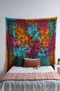 Tapiz de Mandala de algodón 100% hecho a mano, arte colgante de pared Floral para sala de estar, decoración de playa, decoración colgante de pared de playa impresa - Product Image 2