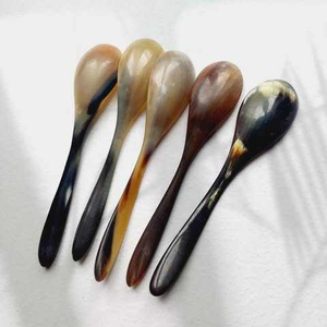 Lightweight Buffalo Horn Made Spoons for Luxury Dining Accessories Quality Ox Horn Spoon for Gifts Food-safe Ox Horn Spoon - Product Image 2