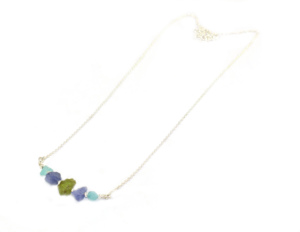 Collar de Cadena con Eslabones Chapados en Plata 925 con Piedras Preciosas Naturales en Bruto de Estilo Delicado, Cristal Curativo, Joyería para Mujer, Venta al por Mayor - Product Image 2