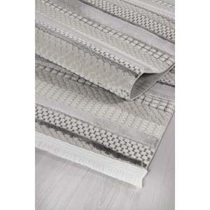 Alfombra Netline BY045, Diseño Moderno Gris, Polipropileno y Poliéster Duraderos, Fácil de Limpiar, Antideslizante, para Uso Doméstico - Product Image 6