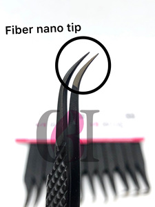 แหนบปลายแยกขนตาพลาสม่าสีดำแบบโค้ง90องศาสแตนเลสสตีล45องศาเครื่องมือเสริมความงามออกแบบโลโก้ได้ตามต้องการ - Product Image 5