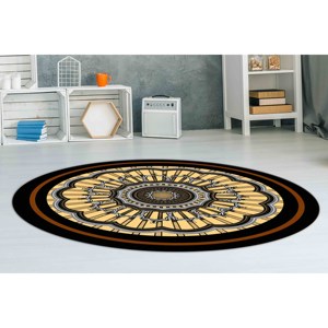 Alfombra Redonda Mandala: Alfombra Moderna Decorativa, Alfombra Antideslizante, Alfombra de Chenilla - Product Image 3