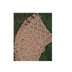 Best Quality Hot Selling Handmade Macrame Potholder Fringe Candle Coaster Woven Placemat <b>Dinning</b> <b>Table</b> MKI Brand Modern - Product Image 5