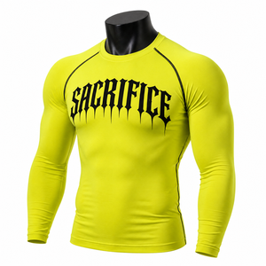 Camiseta de Compresión de Manga Larga Personalizada para Hombre, Secado Rápido, Protección UV, Elástica, para Gimnasio, Fitness, Entrenamiento, OEM - Product Image 3