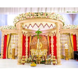 Gujarati ceremonia de boda estilo Damroo Mandap aspecto de madera Anmol Mandap bodas aspecto de madera fibra Anmol boda Mandap Australia - Product Image 1