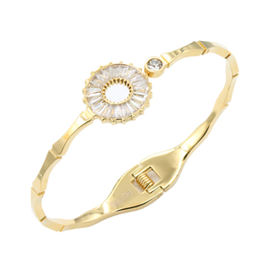 Braccialetto elegante in acciaio inossidabile placcato oro da donna - Product Image 1
