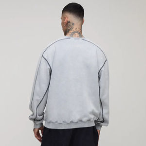 Recién llegado OEM/ODM personalizado cuello redondo hombres sudadera transpirable de gran tamaño pulóver 100% tela de algodón sudadera para hombre - Product Image 3