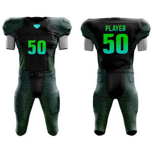 Uniformes de fútbol americano juvenil unisex personalizados de alta calidad de aparejos de sarga de manga corta de equipo uniforme de fútbol americano - Product Image 1