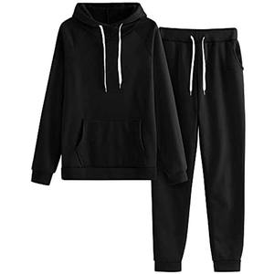 100% algodón de alta calidad con estampado personalizado Unisex Pullover Hoodie Jogging Track Sweatsuit White Strings Active Bottoms Chándal - Product Image 1