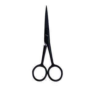 Ciseaux à moustache enduits de papier noir lames pointues pointe 4 pouces ciseaux de coupe de barbe pour la beauté - Product Image 6