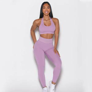 Leggings de yoga taille élastique de raisin fumé personnalisés en Offre Spéciale Leggings de levage de fesses taille haute Leggings de gymnastique durables pour les femmes - Product Image 2