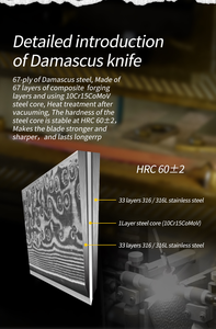 Venta al por mayor personalizado de alta calidad OEM ODM Servicio Profesional de acero de Damasco cuchillo de cocina cuchillo de cocinero cuchillo de acero de Damasco - Product Image 6