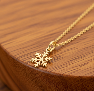 Vente chaude unisexe minimaliste délicat 925 collier en argent Sterling 14K or Vermeil flocon de neige pendentif quotidien fines chaînes colliers - Product Image 2