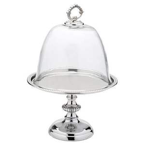 Islamic Metal Cake Stand With Glass Dome Designed For Stylish Dessert Presentation And Home Entertaining - Product Image 5