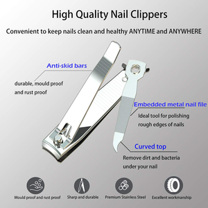 Wholesale Large Size Stainless Steel <b>Nail</b> Clippers Straight Edge <b>Nail</b> Cutter with <b>Nail</b> <b>File</b> for Cuticle Finger Beauty Product - Product Image 5