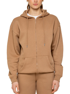 Trendy Women Pullover Soft Cotton <b>Blend</b> Zip Up Hoodie Set Essential Wardrobe Staple Great for Gym Lounge or Outing By Ako - Product Image 2