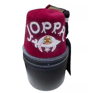 Fez en feutre de laine marron vintage orné de bijoux, avec des épingles sur le pompon, pour les francs-maçons, chapeau maçonnique de haute qualité, personnalisé, meilleure vente - Product Image 1