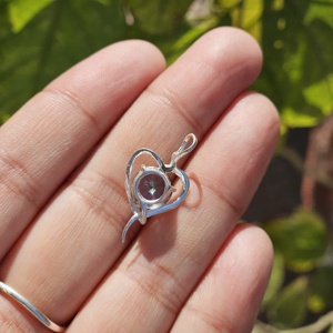 Colgante de piedras preciosas de plata mística 925, encanto de corazón de estilo religioso ligero para niños, brillante y ligero - Product Image 3