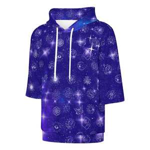 Sweat à capuche imprimé en 3D personnalisé pour hommes, sweat-shirt avec logo brodé à cordon de serrage, chemise à capuche à manches courtes pour l'hiver et l'été - Product Image 2