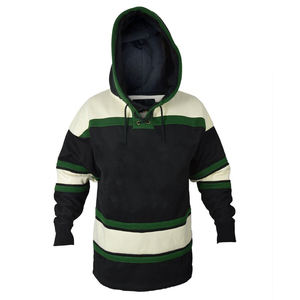 Sudaderas con capucha de hockey de lana de invierno hechas a medida con bordado de sarga de aparejos de alta calidad y mezcla de algodón con cordones 220g para hombres adultos - Product Image 3