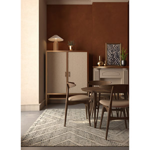 Zuri Hand Knotted Wool <b>Rugs</b> Grey & Black Geometric Abstract <b>Boho</b> Style for Home Living Room or Hallway-PKWL-744 - Product Image 5