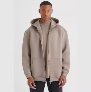 Sudadera con capucha de algodón con logotipo bordado personalizado, Sudadera con capucha con estampado de felpa y cremallera completa personalizada, ropa de calle, sudaderas con capucha con cremallera térmica para hombre - Product Image 3