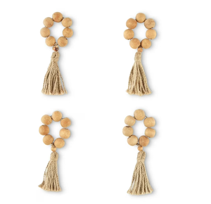 Porte-anneau de serviette en perles de bois accessoires de décoration de table perles anneau de serviette en bois fait à la main excellente qualité logo personnalisé - Product Image 4