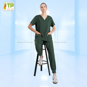 Uniformes Médicos para Mujer Listos para Entrega, Diseño Jogger Elástico de Poliéster y Spandex, Conjuntos de Uniformes Médicos con Estampado Digital, Vietnam - Product Image 1
