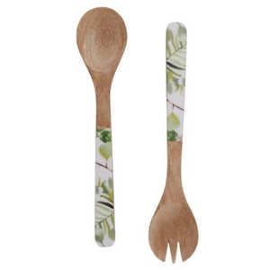 Ensemble de saladier en bois d'acacia à mains de 12 pouces, manche en bois et résine, outils de brassage de salade, serveurs à salade en bois - Product Image 5