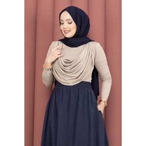Hauts en tricot pour femmes, couleur beige foncé, avec détail drapé, Sandy Body - Product Image 3