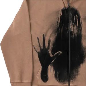 Personalización de Primavera, Sudadera Corta de Felpa 100% Algodón, Desgastada, con Parches, Apliques Bordados, Estilo Vintage, Corte Regular, Lavado Ácido y Decolorado al Sol - Product Image 4