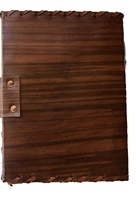 Grimoire en cuir fait main à couverture rigide « Troisième Œil » – Livre des Ombres vintage avec papier à bords festonnés et reliure cousue à la main avec fermoir antique – Cadeau