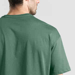 OEM Heavyweight Drop-Shoulder hombres Camiseta 100% algodón logotipo personalizado 250GSM suave liso algodón Crop Boxy Fit camisetas - Product Image 6