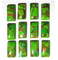 AMARA Pierre précieuse cabochon rectangulaire longue en turquoise verte naturelle, Bijoux, Bagues, Colliers, Bracelets, Pierre de naissance d'octobre